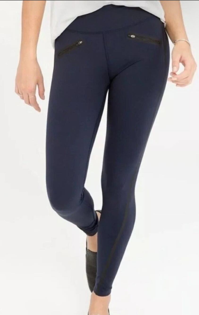 SPANX FD3715 Every Wear Tech Tape Leggings Lapis Blue Minimalist Small